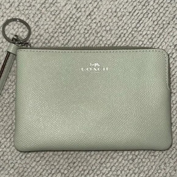 Coach Handbags - Coach Corner Zip Wristlet Light Sage Green